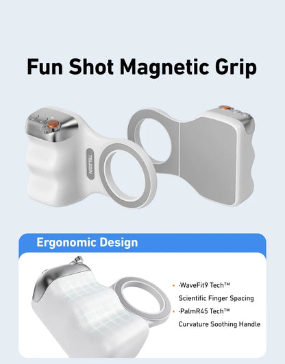 TELESIN Phone Camera Shoot Hand Grip Magnetic Smart Phone Holder Shooting Aid Remote Control Handle For Iphone Android Phone