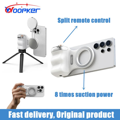 TELESIN Phone Camera Shoot Hand Grip Magnetic Smart Phone Holder Shooting Aid Remote Control Handle For Iphone Android Phone