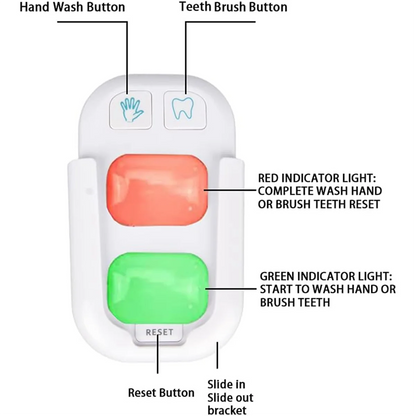A61I Timer for Kids,Wireless Battery Powered 2 Minutes Teeth Brush Timer,20 Seconds Hand Washing Timer, Color Indicator Light