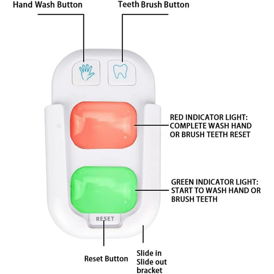 A61I Timer for Kids,Wireless Battery Powered 2 Minutes Teeth Brush Timer,20 Seconds Hand Washing Timer, Color Indicator Light