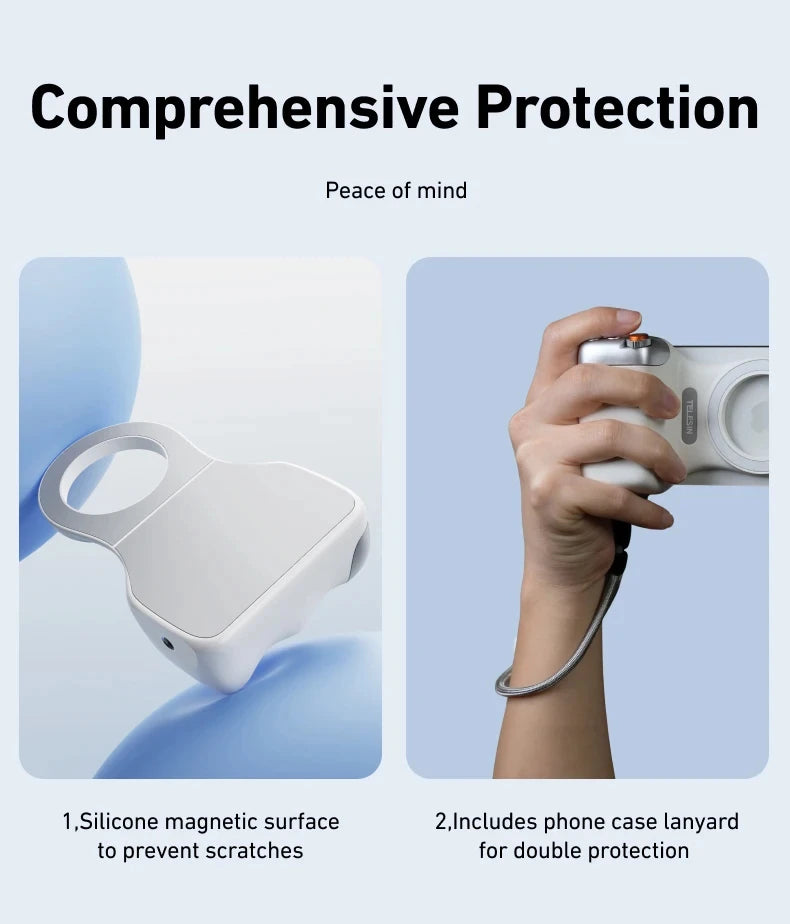 TELESIN Phone Camera Shoot Hand Grip Magnetic Smart Phone Holder Shooting Aid Remote Control Handle For Iphone Android Phone